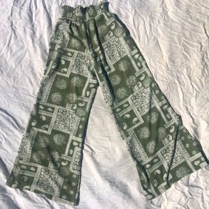 Green bohemian pants